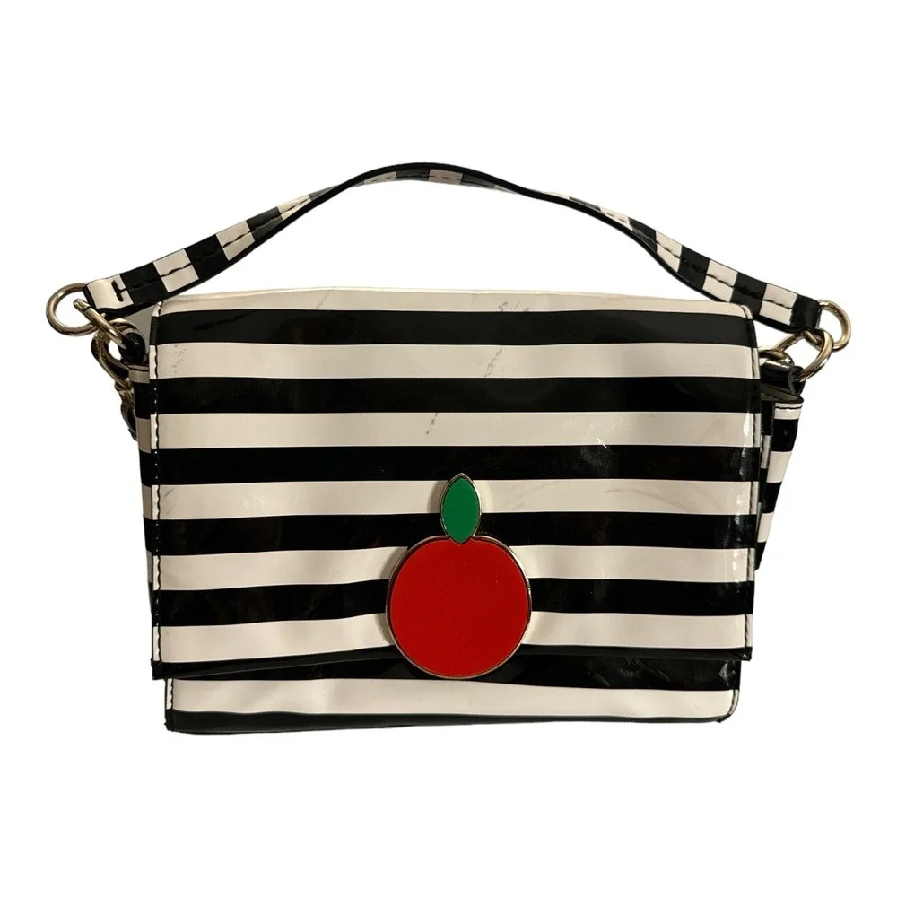 Kate Spade Darcel X KSNY Tobyn Big Apple Striped crossbody bag purse handbag EUC